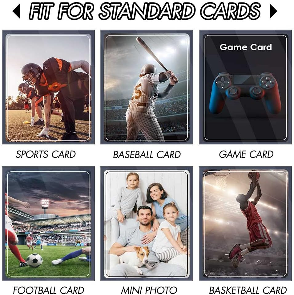 500 Pcs Black Card Sleeves Toploaders for Trading Card, Matte Card Sleeves Deck