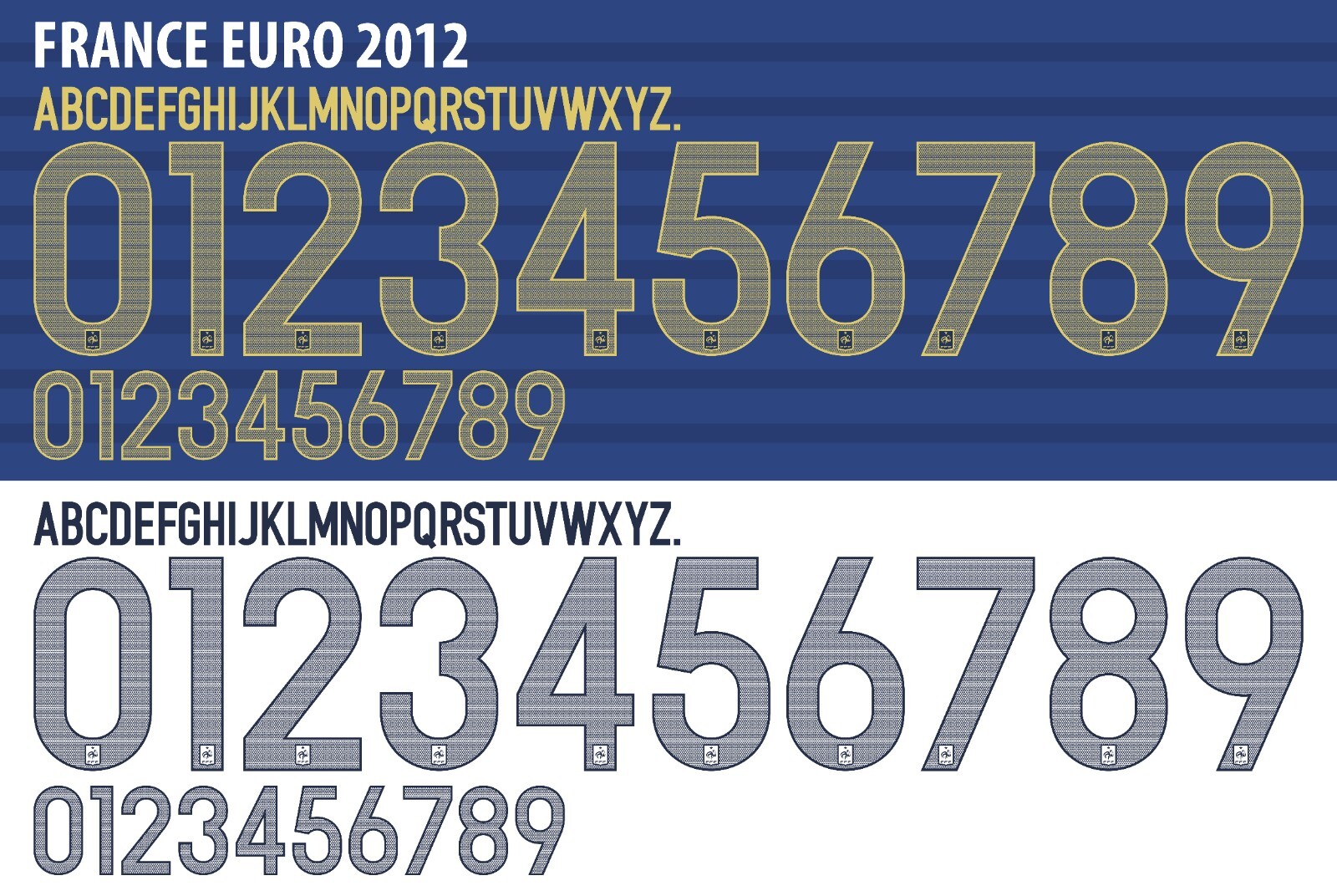 France Euro Cup 2012 Name&Number Set Home/Away Retro Football Soccer Print