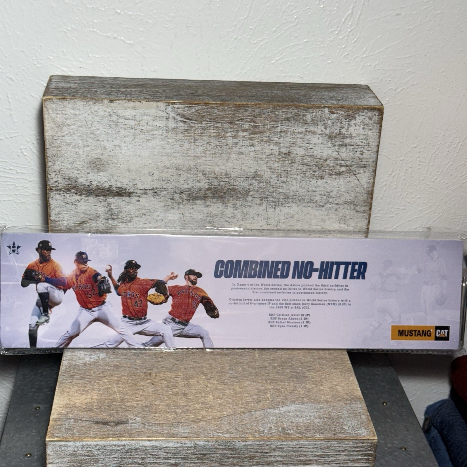 MLB Houston Astros WORLD SERIES COMBINED NO-HITTER Plaque 18″x4 1/2″ Brand New