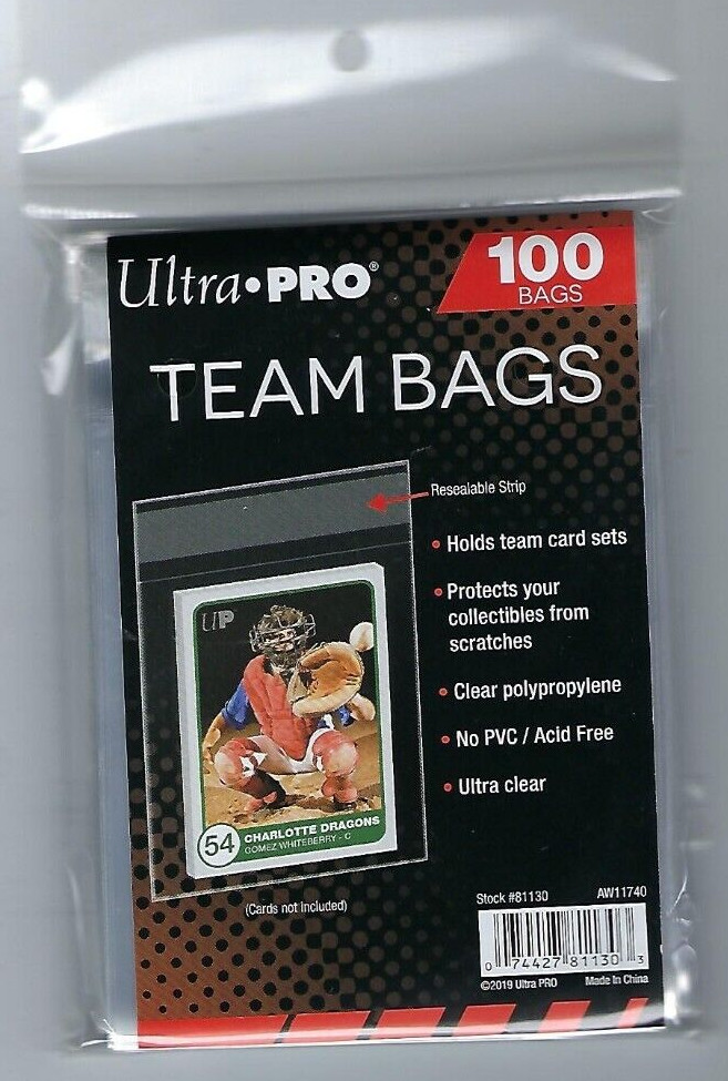 1000 Ultra Pro TEAM Bags 10 Packs of 100 Resealable Team Bags