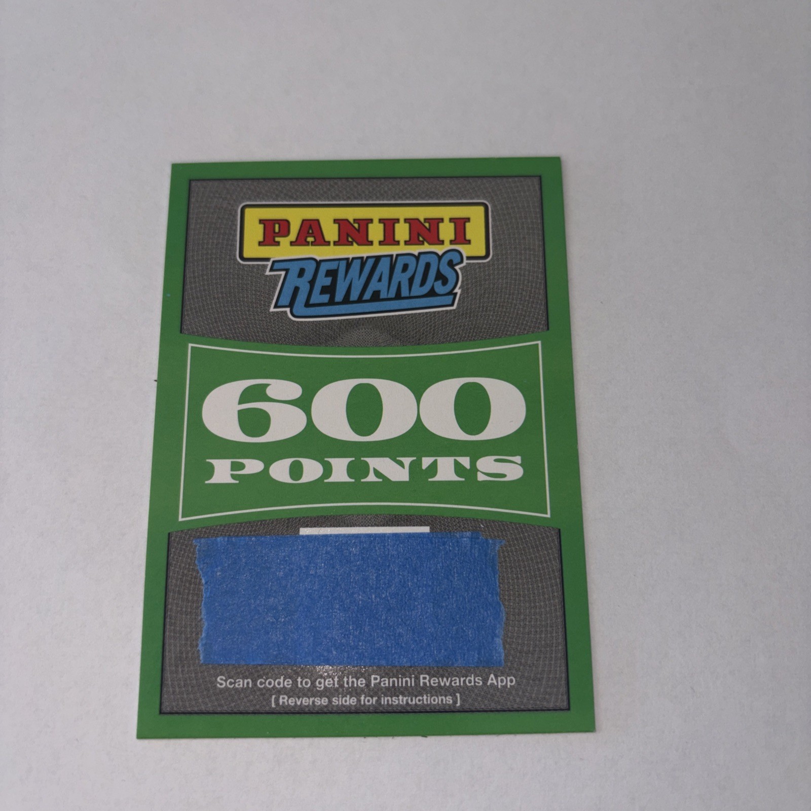 Panini Rewards 600 Points Redemption Card Unused Unredemeed