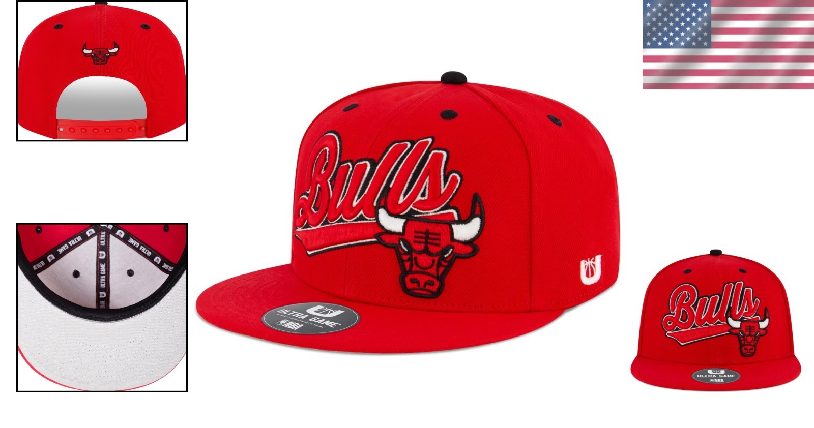 NBA Chicago Bulls Men’s Cap – 3D Embroidered, Snap Closure for All-Day Style