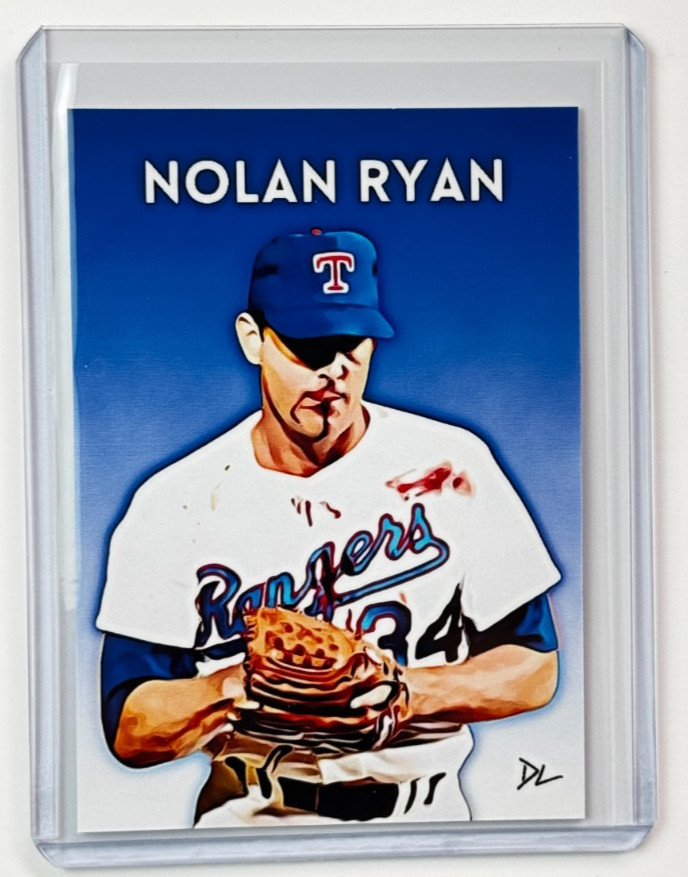 Nolan Ryan Limited Edition Artist Signed “Bloody Lip” Trading Card 1/10
