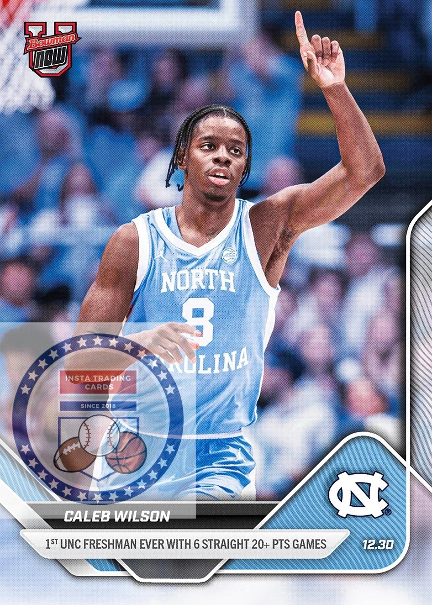 READY TO SHIP Caleb Wilson – 2025-26 Bowman U NOW® Basketball – Card 42