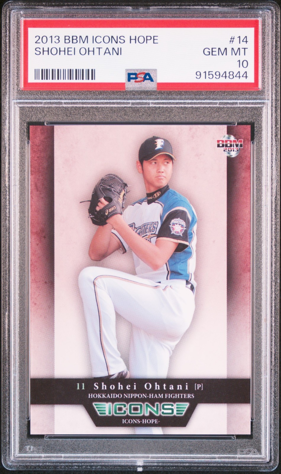 2013 BBM ICONS HOPE #14 SHOHEI OHTANI PSA 10 ROOKIE