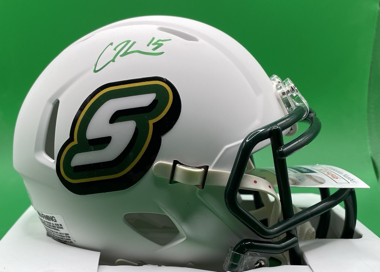 COLE KELLY Signed Southeastern Louisiana Lions Mini Helmet (JSA COA)