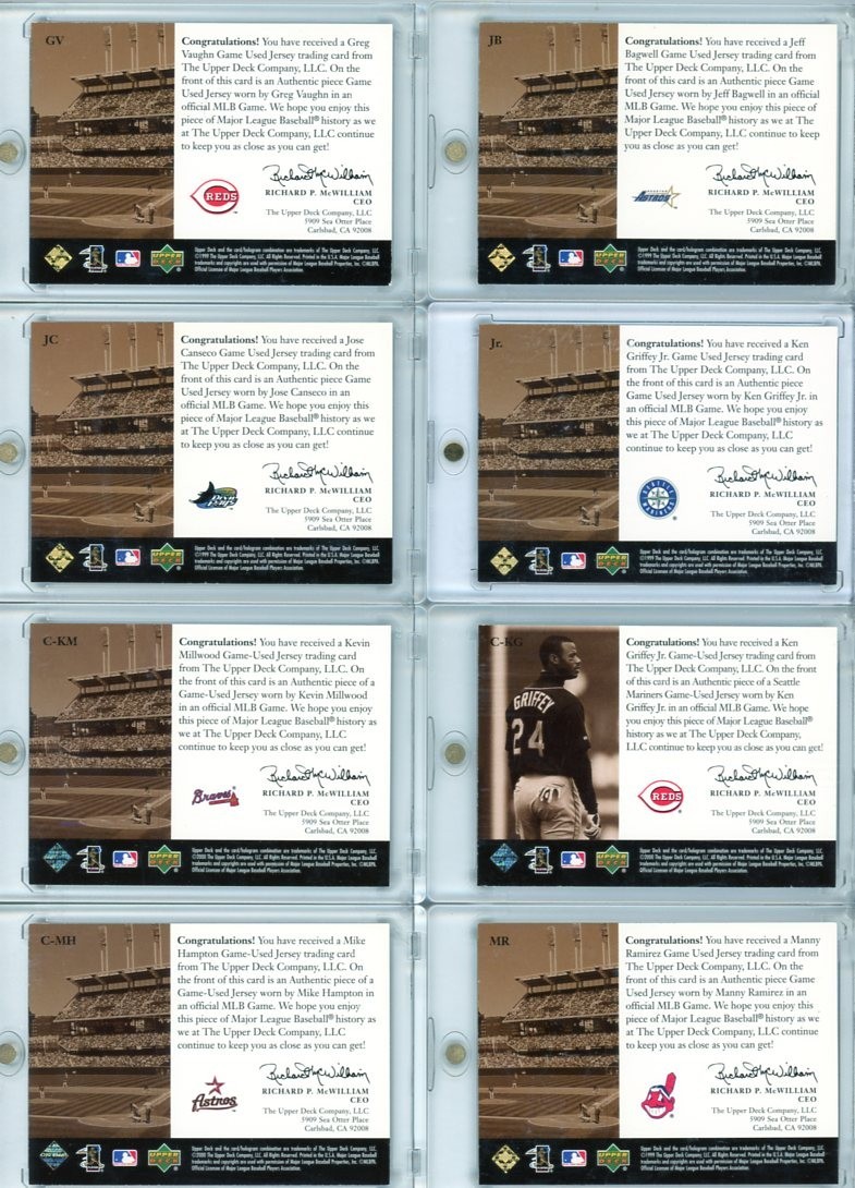 HUGE!! 2000 Upper Deck Game Jersey/Autograph Series 1/Series2. Near Complete Set