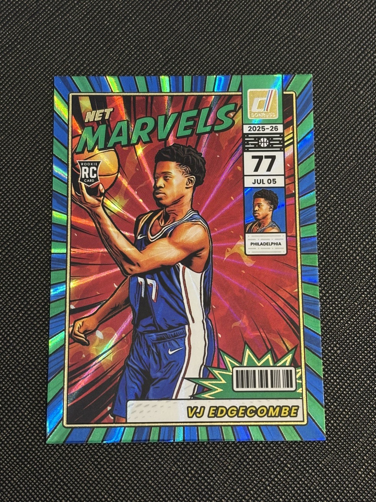 2025-26 Panini Donruss – Net Marvels VJ Edgecombe #10 Holo Laser (RC)