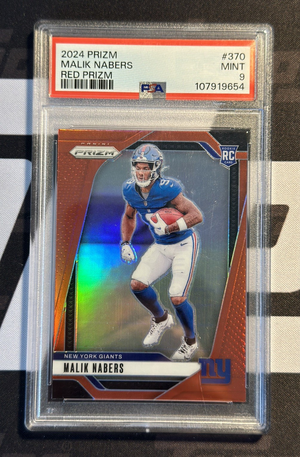 2024 Panini Prizm Malik Nabers #370 Red Rookie RC PSA 9