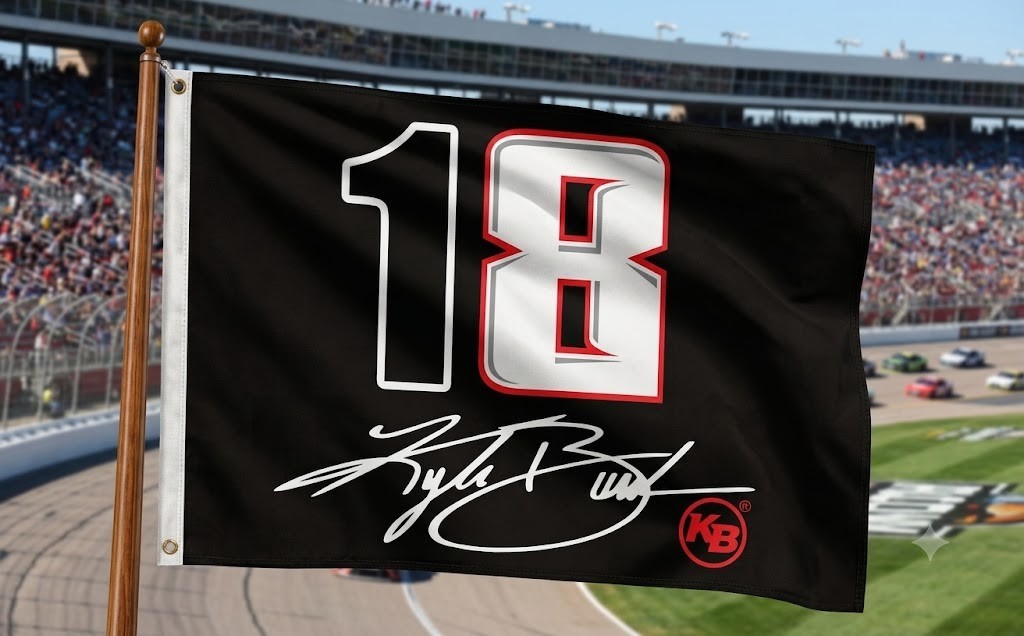 Kyle Busch #18 Team Logo Nascar Car Racing 2×3,3×5 FT Flag Wall Decore Banner