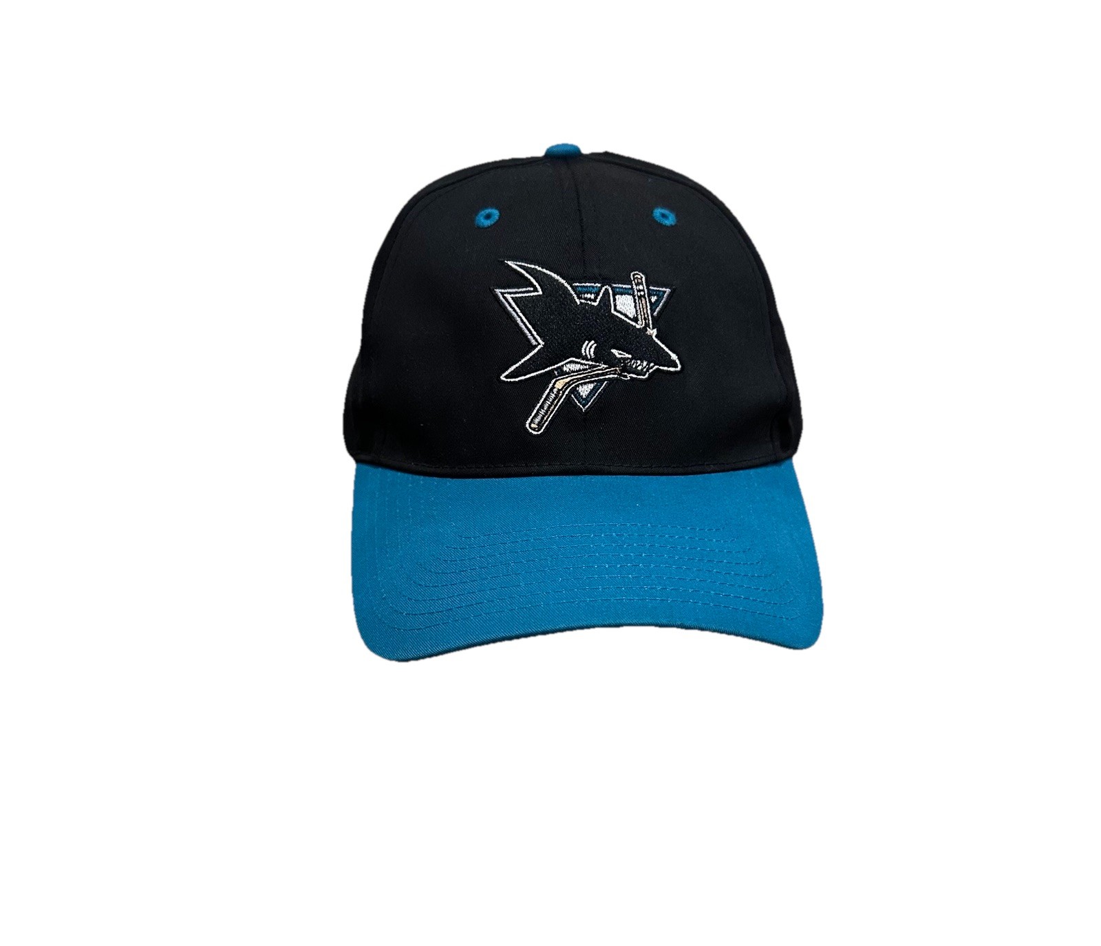 VTG San Jose Sharks NHL Snapback Hat Hockey Cap Twins Enterprise OSFA Black Teal