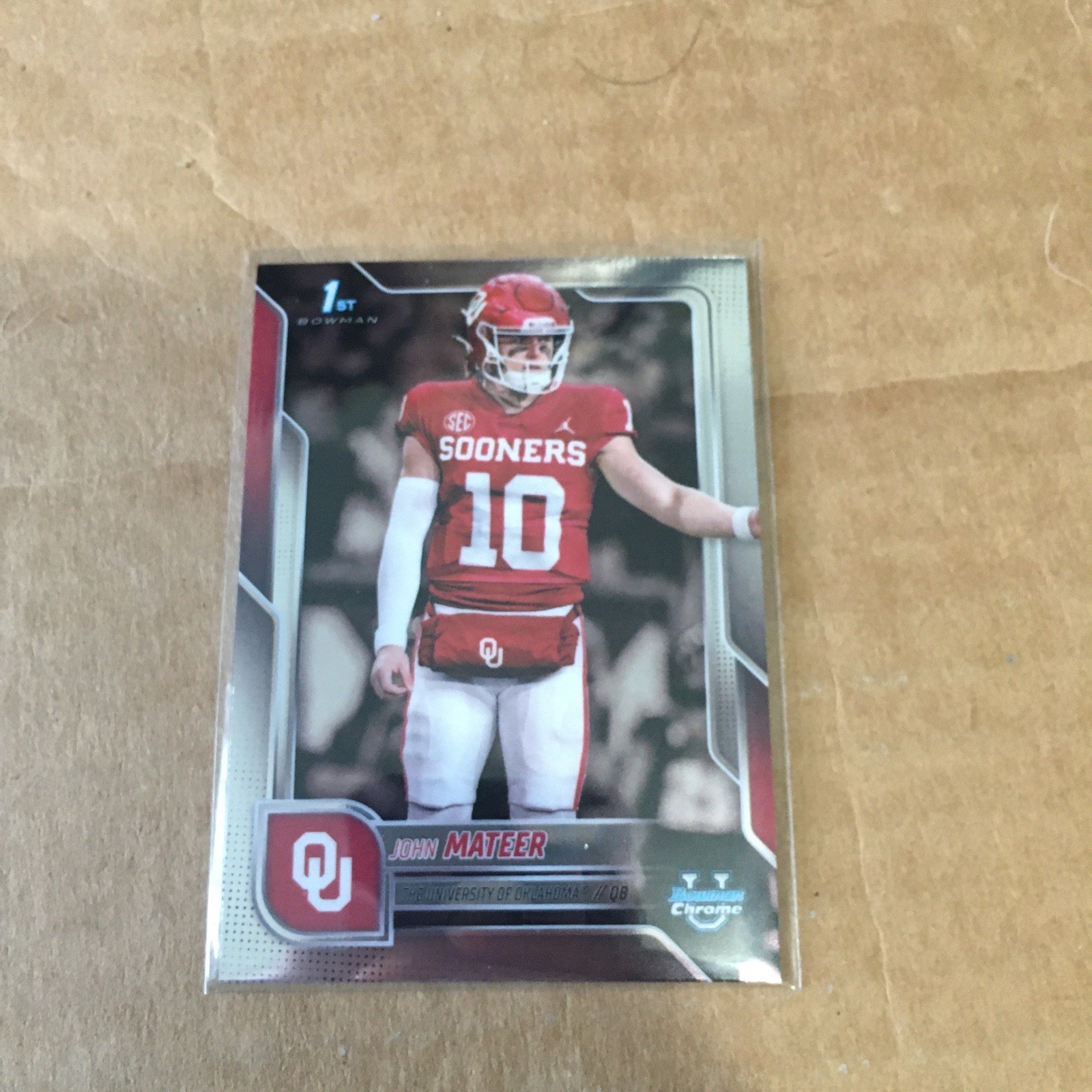 2025 Bowman U Chrome John Mateer 1st #1 Oklahoma Sooners