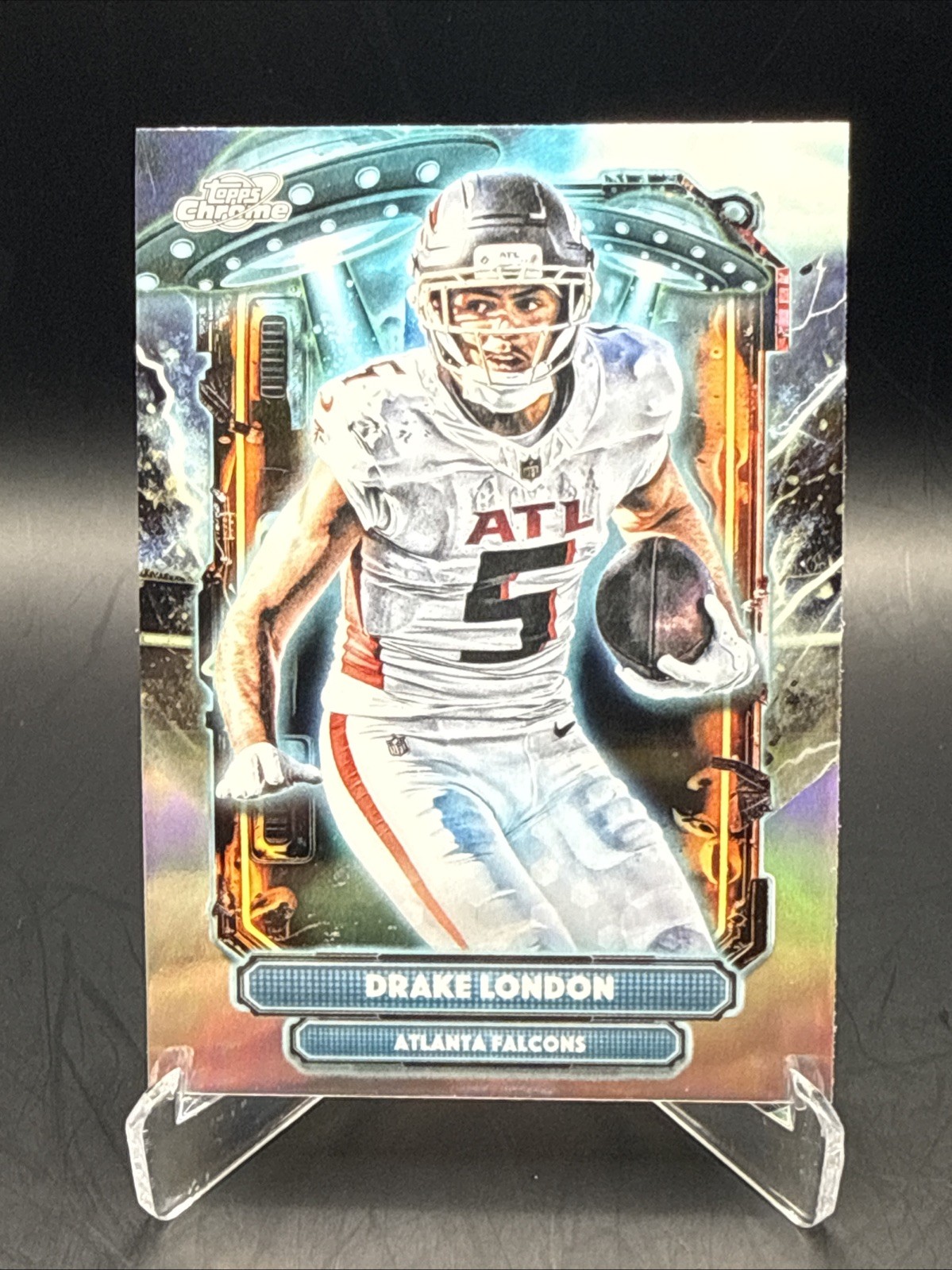 2025 Topps Chrome Cosmic #ET-13 Drake London Extraterrestrial Talent