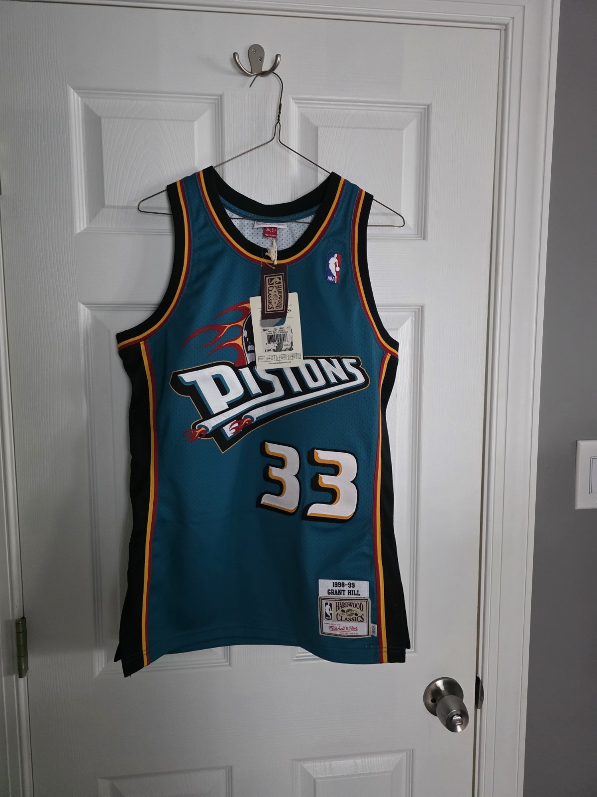 Authentic Mitchell & Ness 98-99 Grant Hill Detroit Pistons Jersey Sz 36 Small