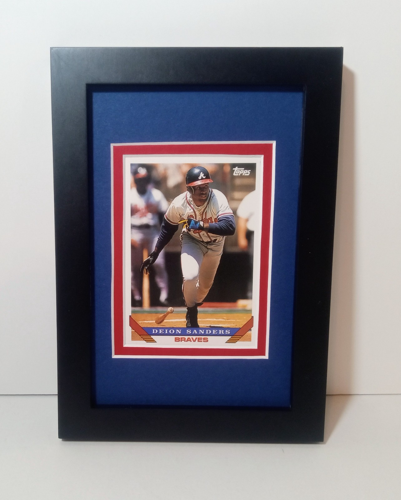 Deion Sanders Atlanta Braves Framed Card Plaque 1993 Topps #795