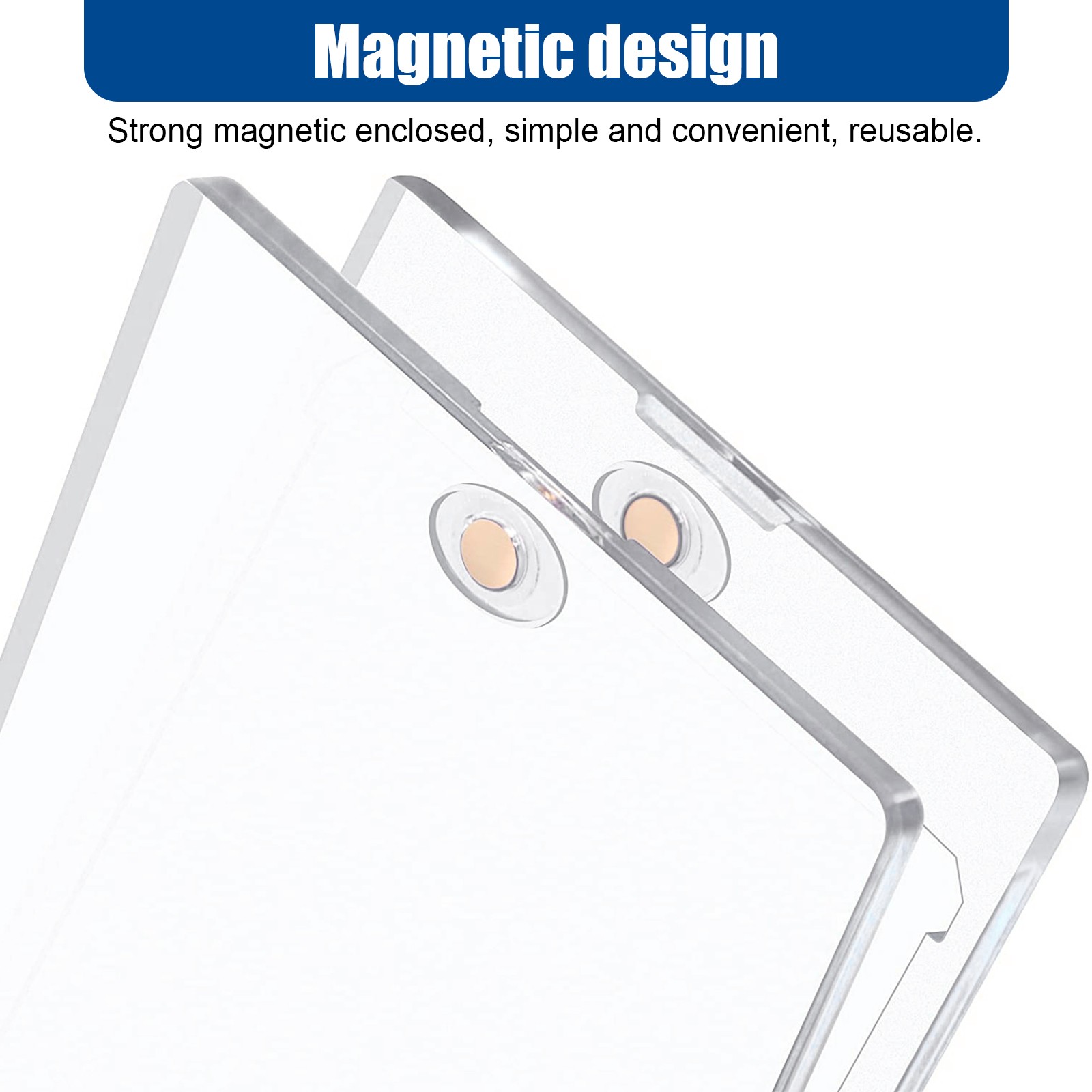 5PACK Magnetic Trading Card Holder 35PT Hard Case Protector + Display Stand