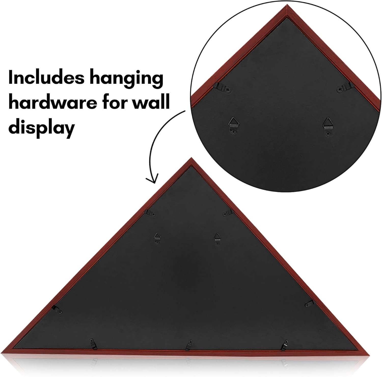 Triangular Flag Display Case – Fits 5×9.5′ Burial Flags – Modern Mahogany Design