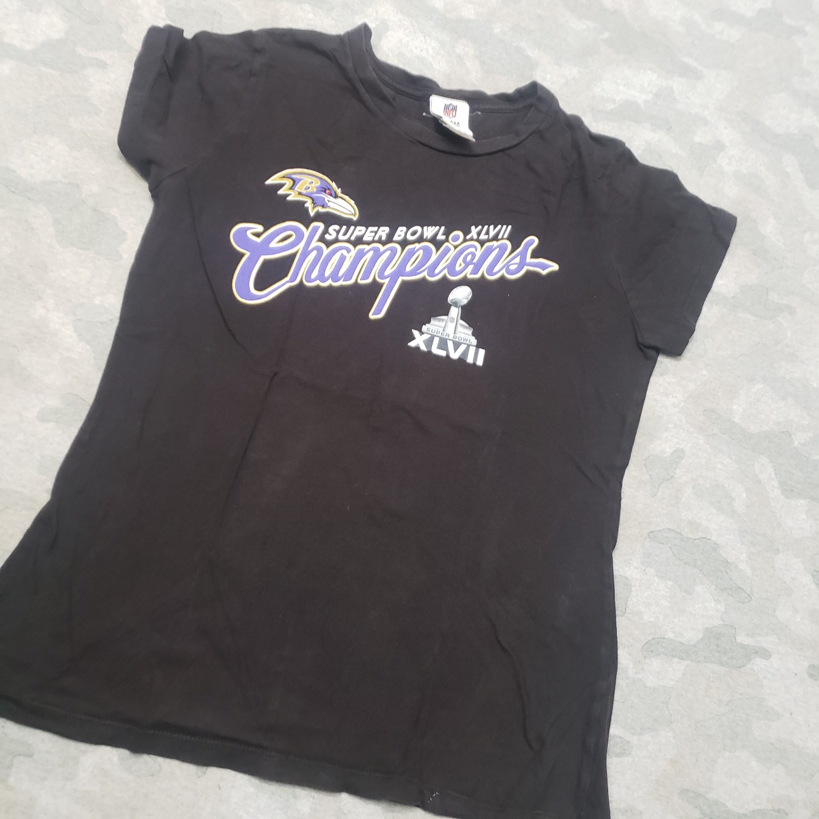 Baltimore Ravens Top Womens Large Black Team Apparel Superbowl Champions NFL