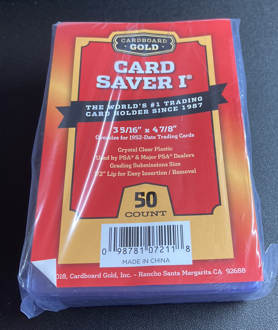 50 NEW Card Saver 1 Holders Cardboard Gold PSA Recommended Semi Rigid Holders