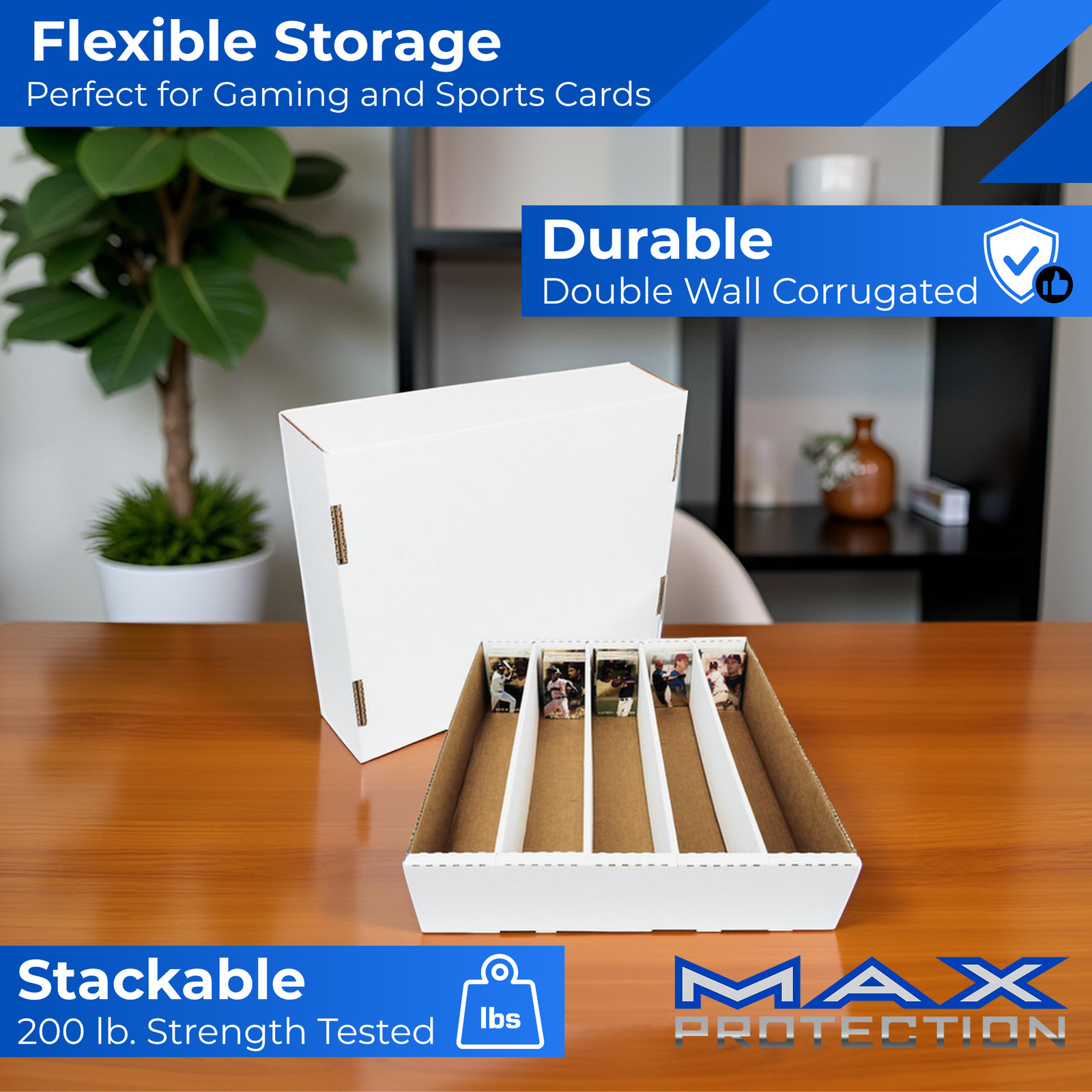 Bundle of 25 – 5000ct 5-Row Cardboard Trading Baseball Gaming Card Storage Boxes