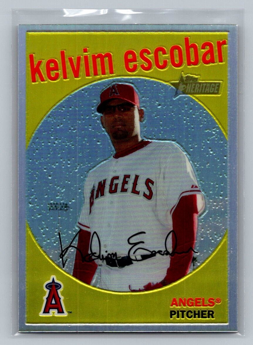 2008 Topps Heritage Chrome Refractor Parallel #C26 KELVIM ESCOBAR /559 Angels