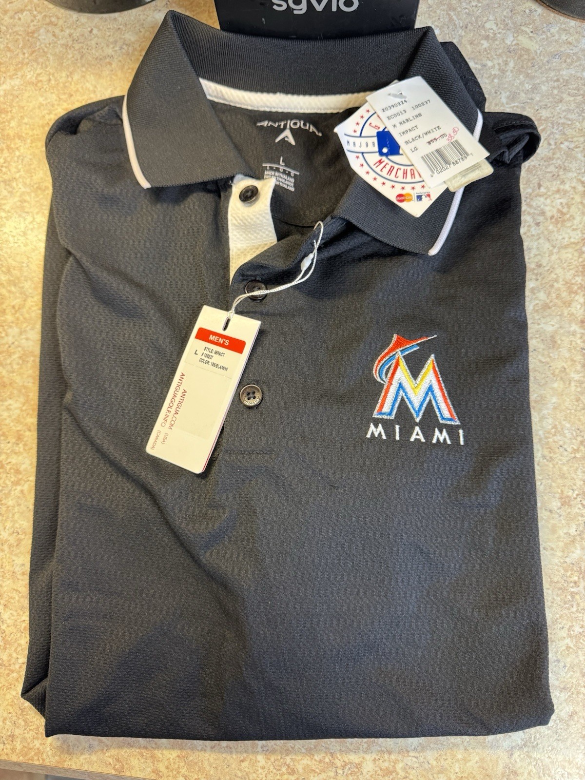 Miami Marlins Men’s Polo Tshirt Size L NWT