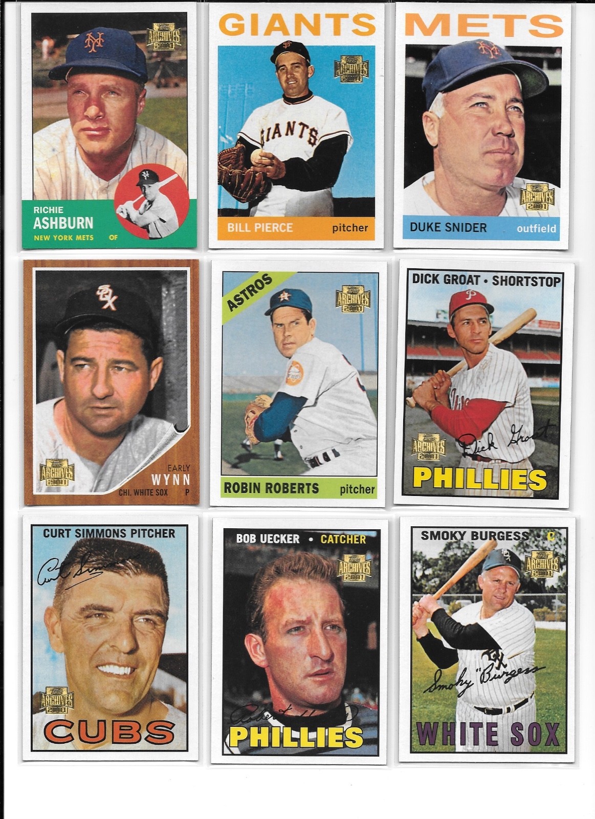 2001 Topps Archives Baseball Trading Cards / Choose #s 226 – 450 / mb51