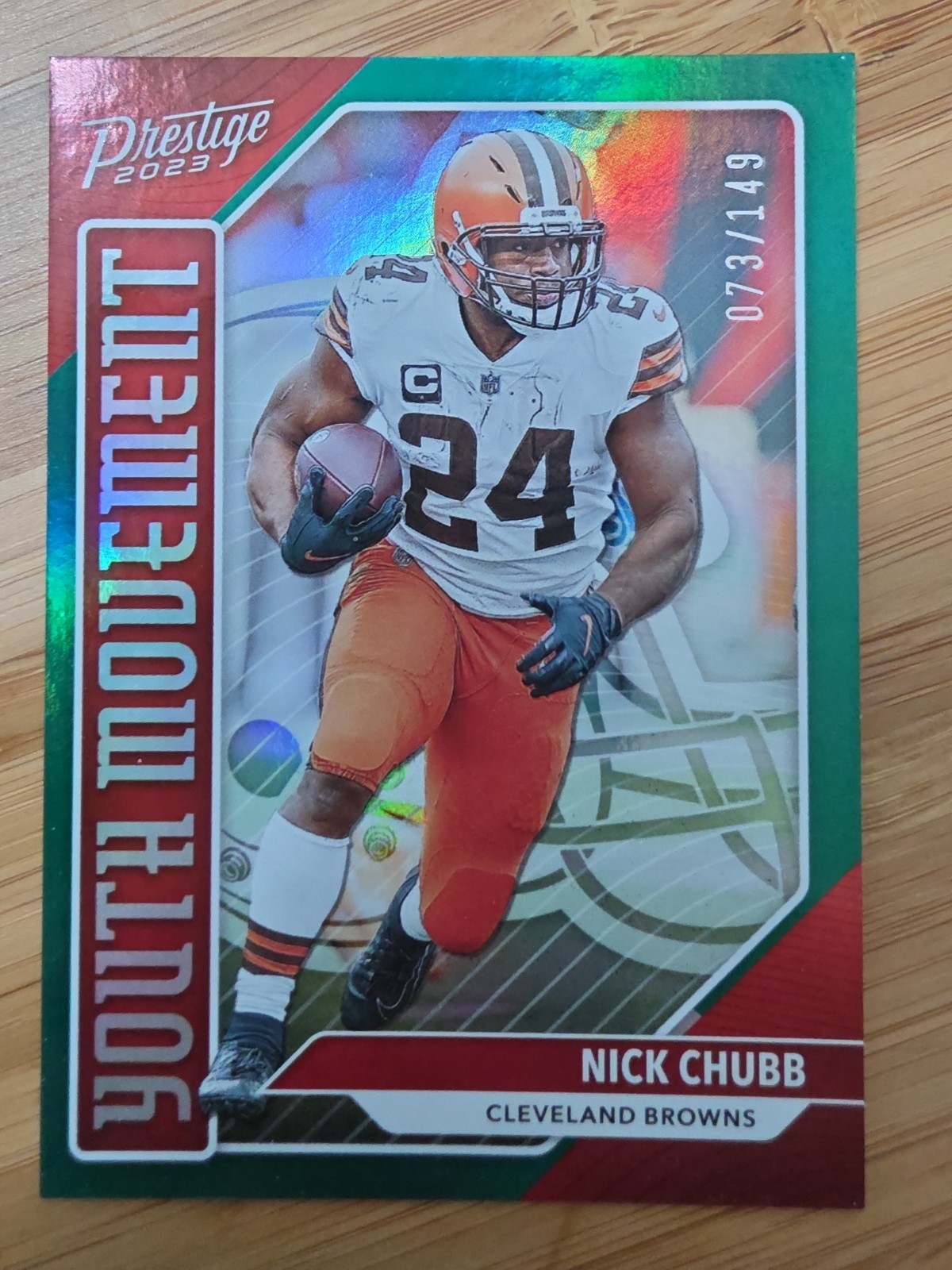 2023 Panini Prestige – Youth Movement #YM-18 Nick Chubb Green /149