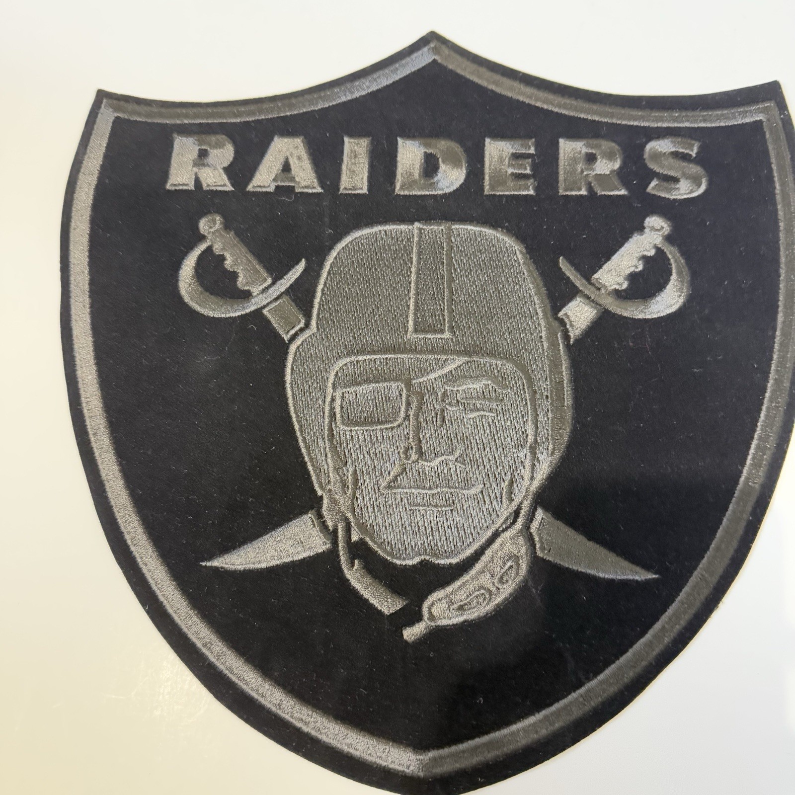 Large Raiders Black Patch Brand New Sewn On 12”x 12”Inches Read Info Below!!