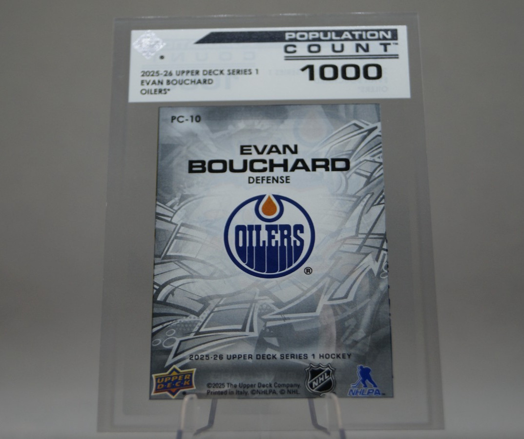 2025-26 Upper Deck Series 1 – Population Count Evan Bouchard #PC-10 1000 /1000