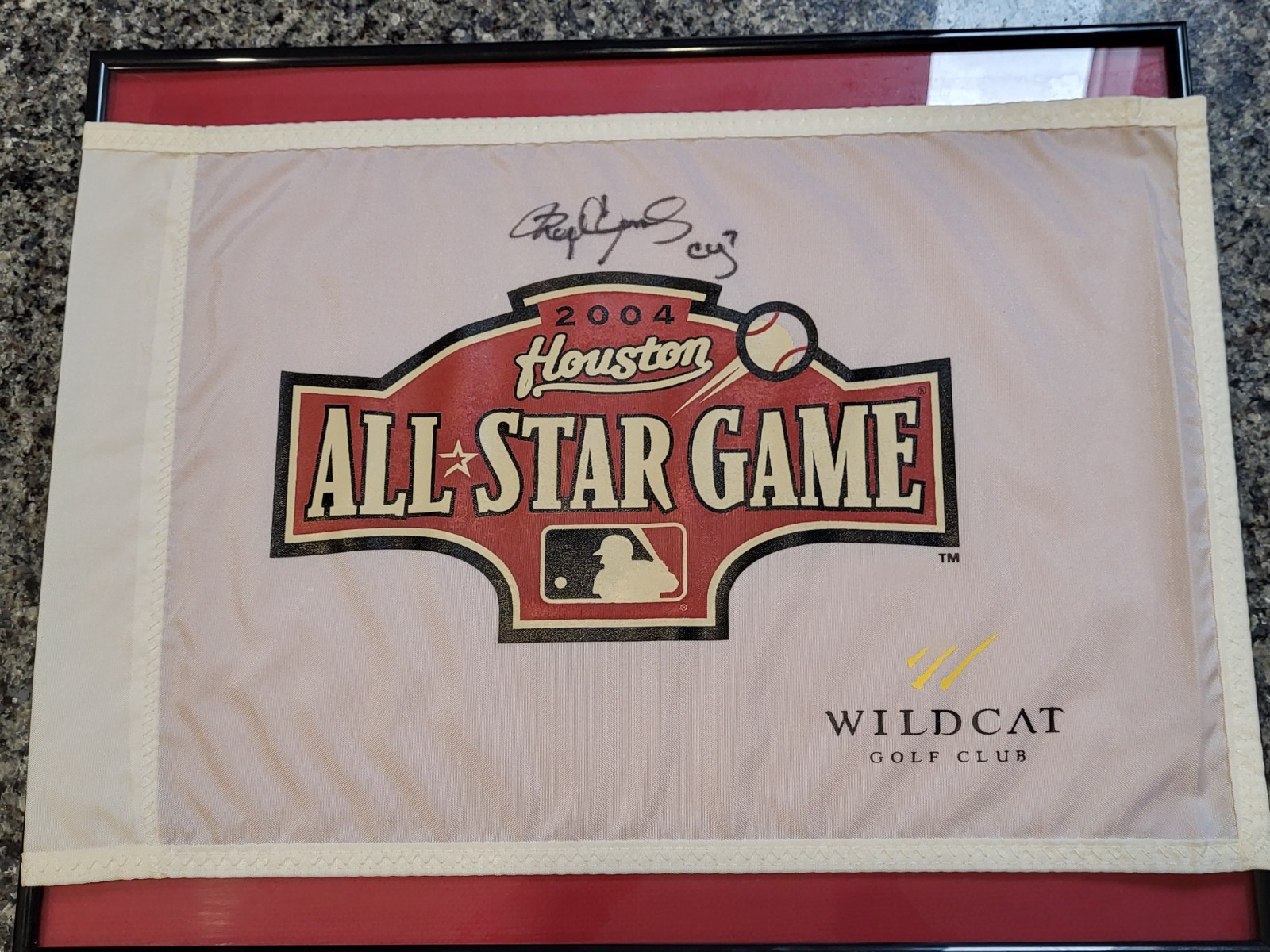 Roger Clemens Autographed 2004 MLB All Star Game Golf Tournament Flag RARE