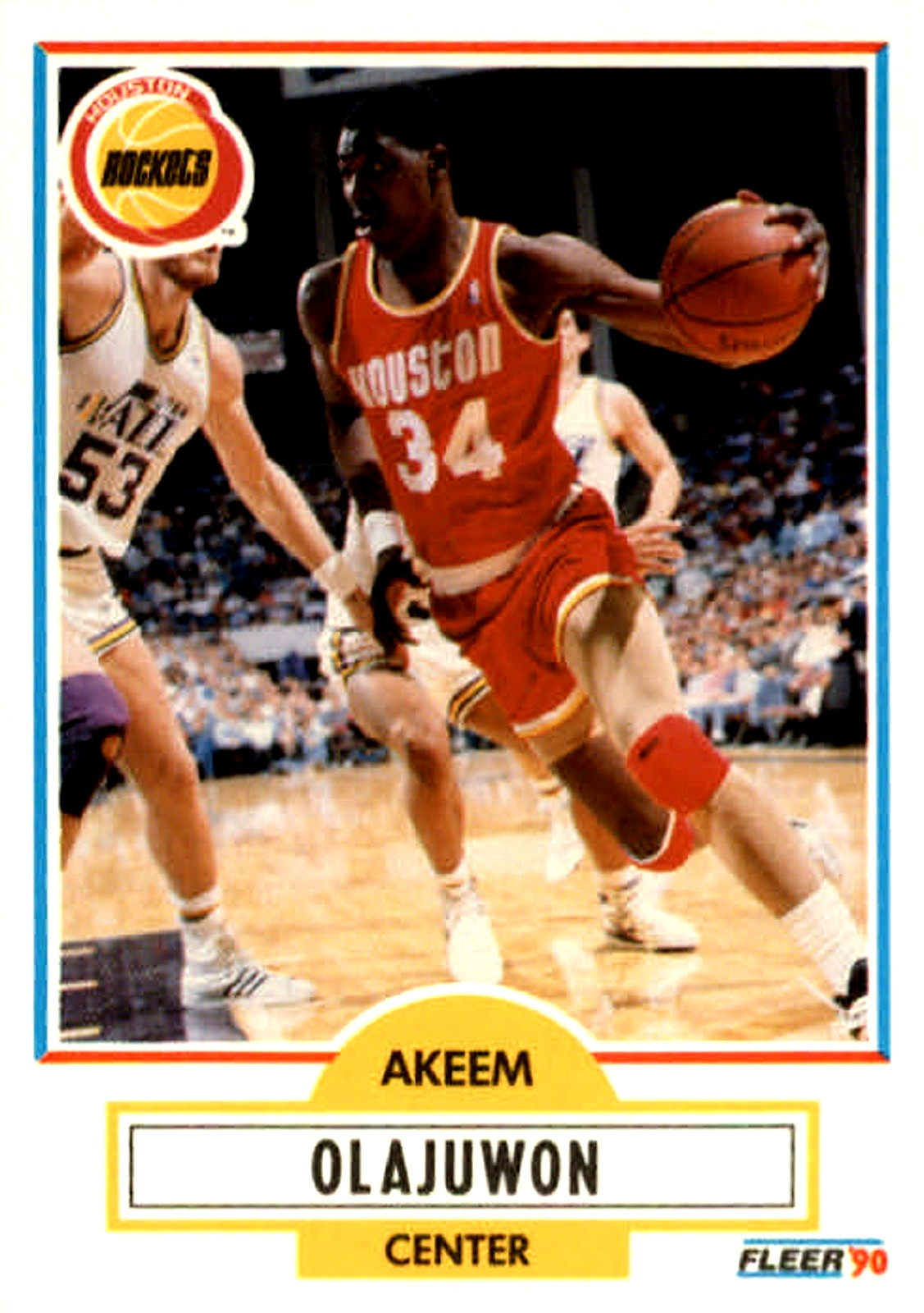 1990-91 Fleer #73 Hakeem Olajuwon Houston Rockets HOF
