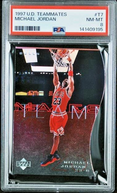 Michael Jordan 1997-98 Upper Deck Teammates #T7 PSA 8