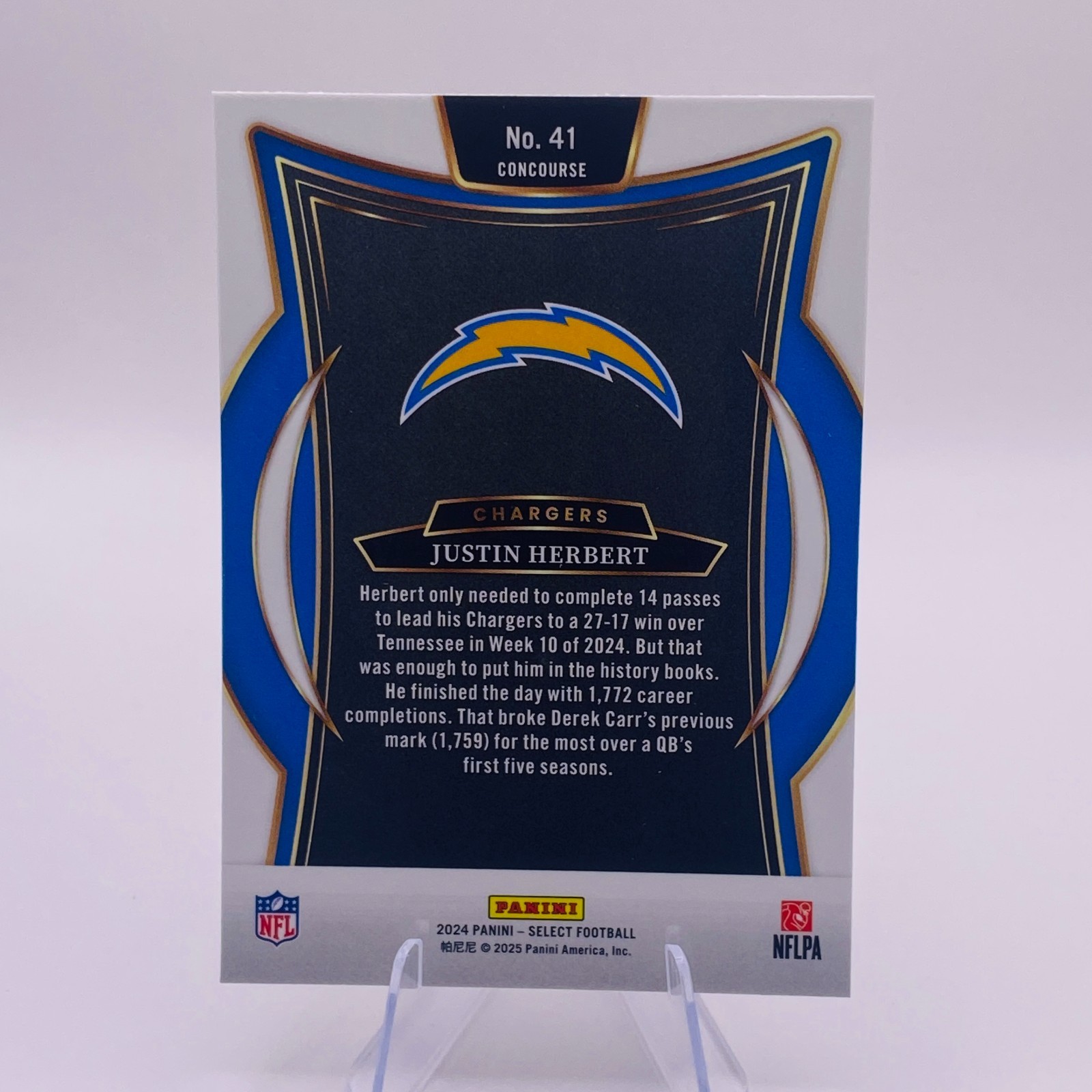 Justin Herbert 2024 Panini Select Concourse #41 Los Angeles Chargers Card NFL