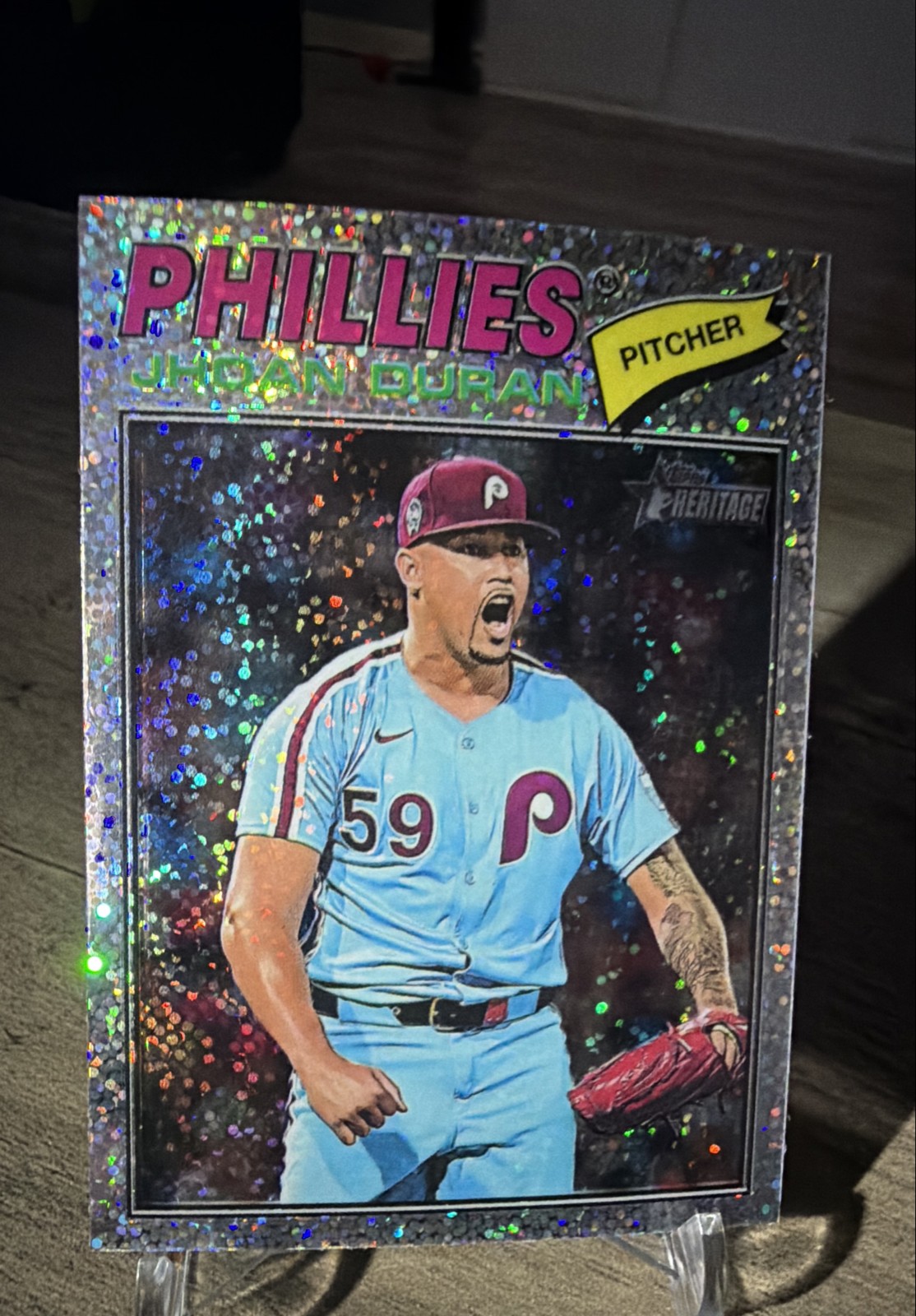 2026 Topps Heritage – Jhoan Duran #14 Chrome Silver Sparkle Parallel SP 25