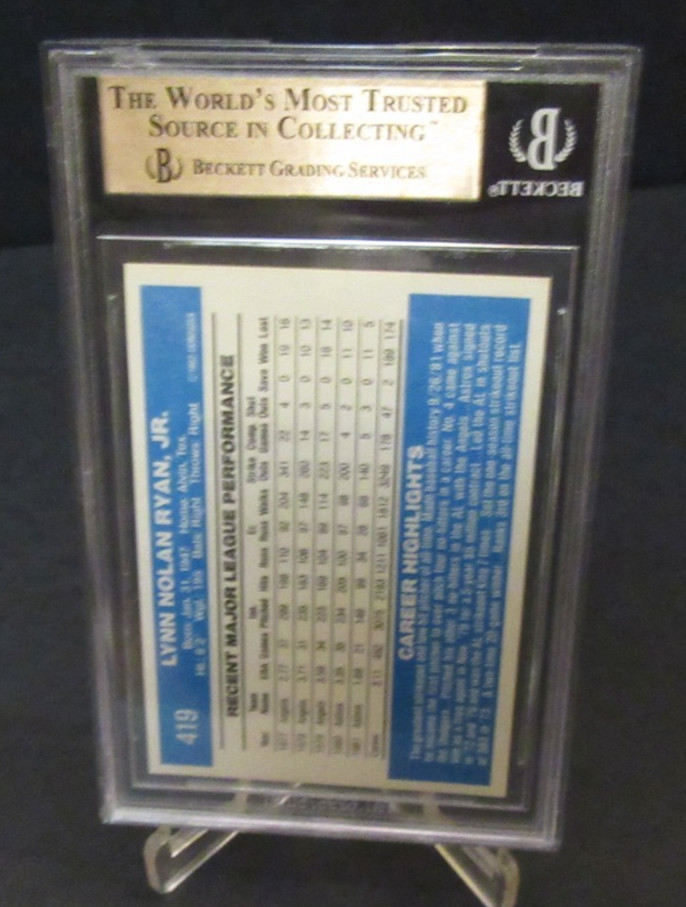 1982 Donruss #419 Nolan Ryan BGS 9.5 GEM MINT Houston Astors HOF Free S&H