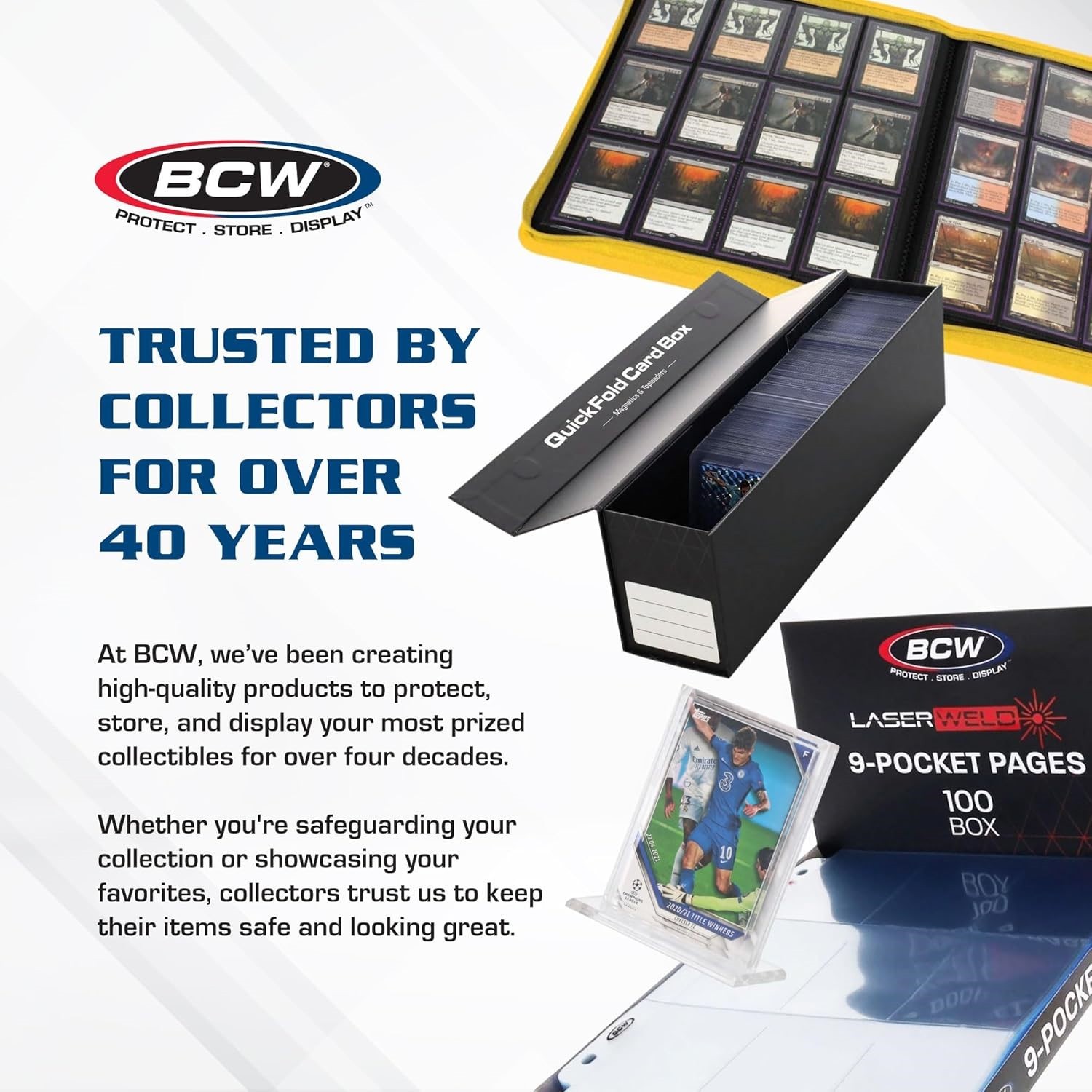 40 BCW Thick Trading Card Topload Protectors 108 Pt. Holders 3×4 Rigid Clear PVC