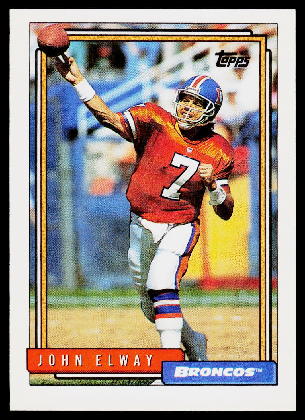 John Elway, 1992 Topps, #125, Denver Broncos,