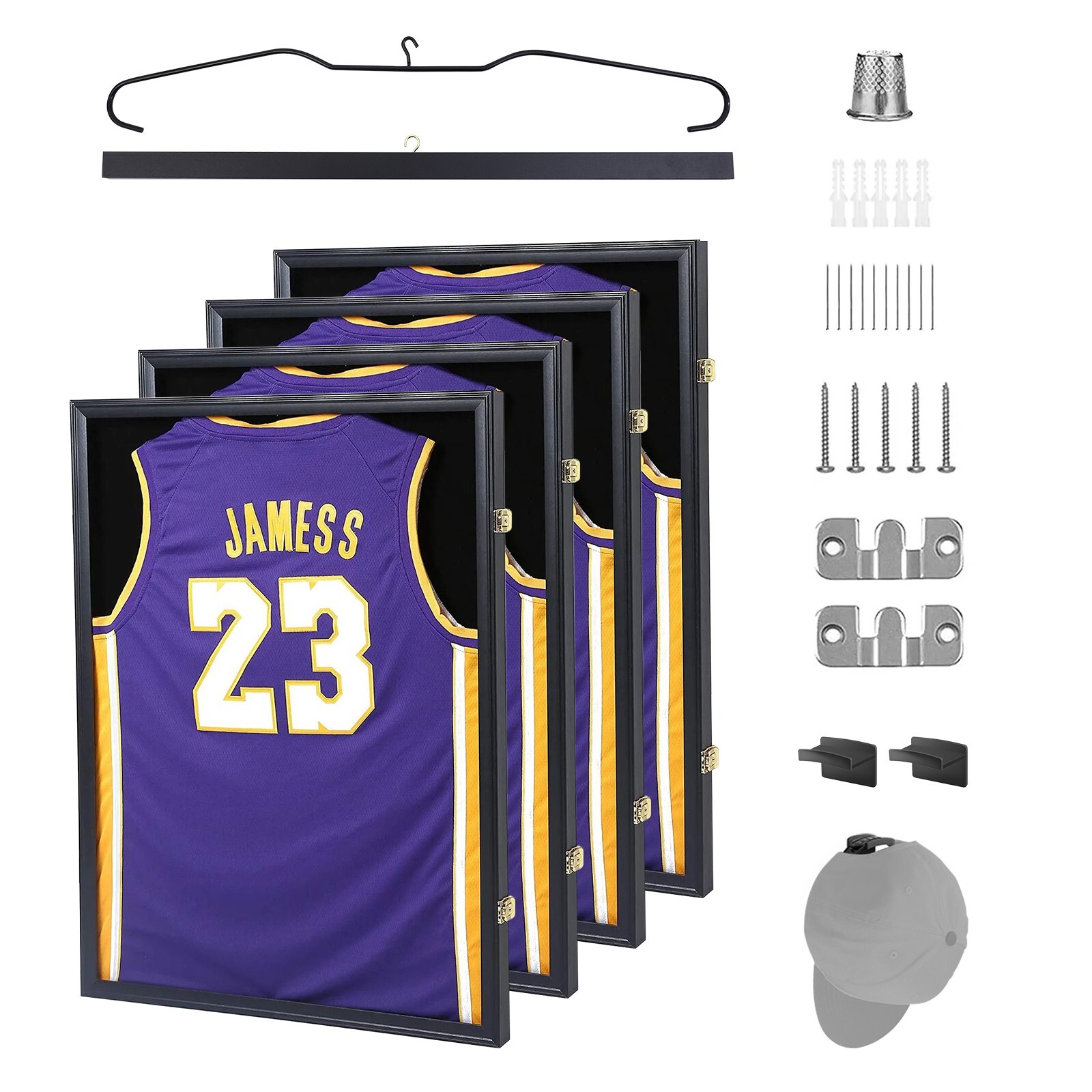 Jersey Frame Display Case, Large Shadow Box, Sports Jersey Display Case set of 4