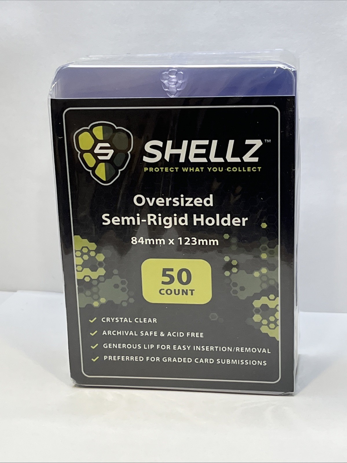 Shellz™ Oversized Semi Rigid Card Holder 50x Count Pack for Grading Submissions