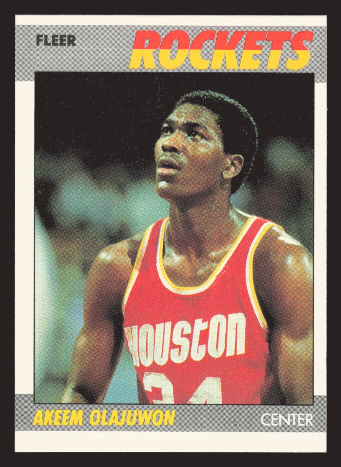Hakeem Olajuwon HOF 1987-88 Fleer #80 Houston Rockets NBA Basketball Card