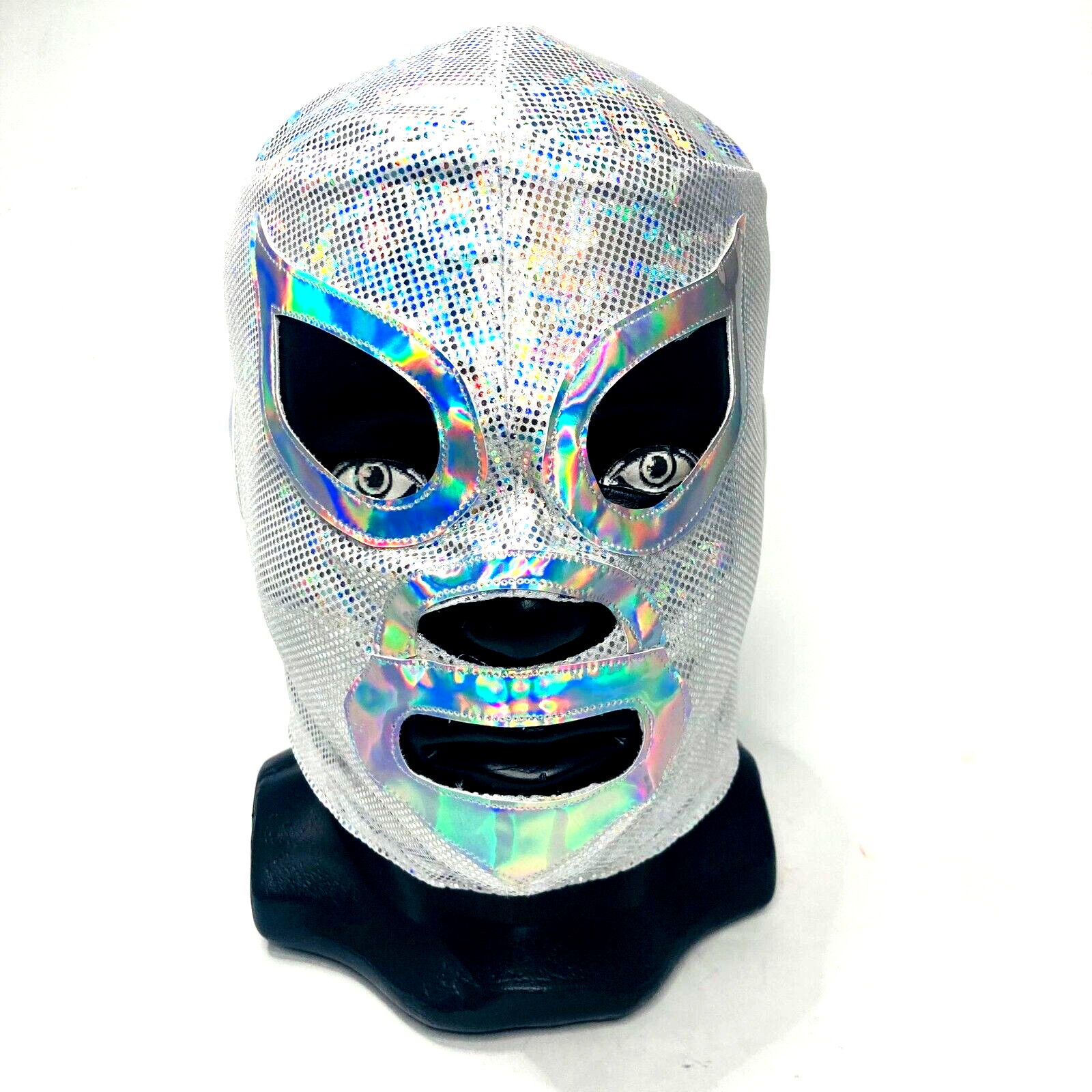 El Santo Lucha Libre Semi Professional Grade Werstling Mask Adult Sz Silver Colo