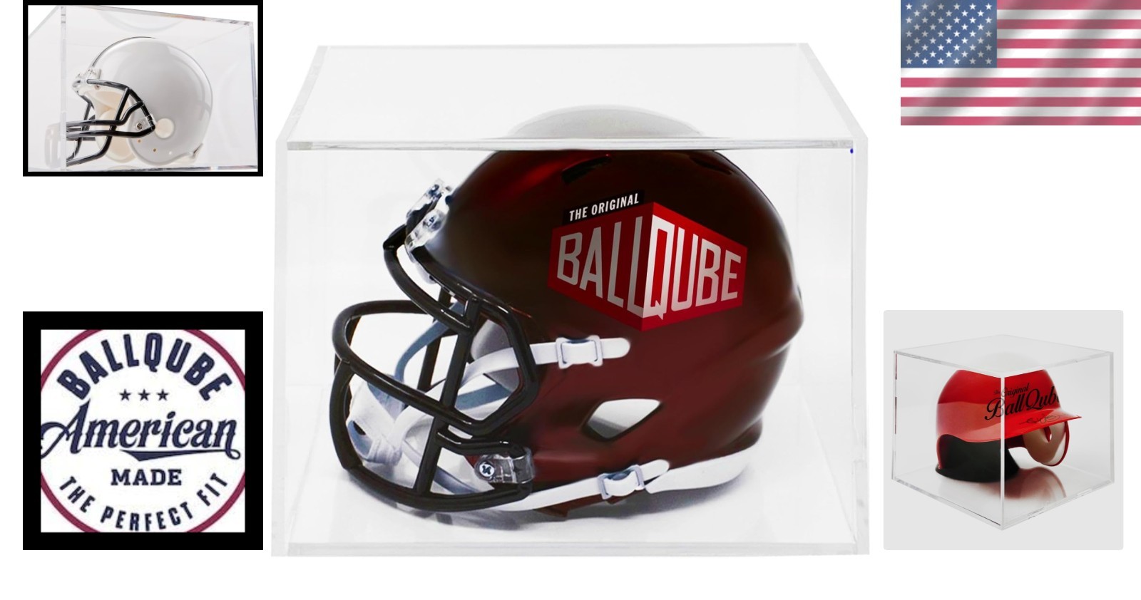 Versatile 7 Inch Mini Helmet Display Case for Football, Baseball, Racing Gear