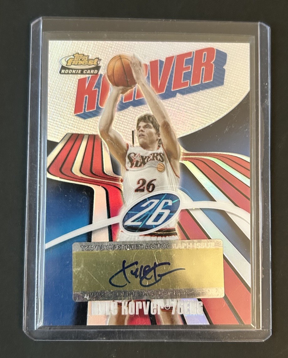 2003-04 Kyle Korver Topps Finest Refractor Rookie Auto /250 76ers