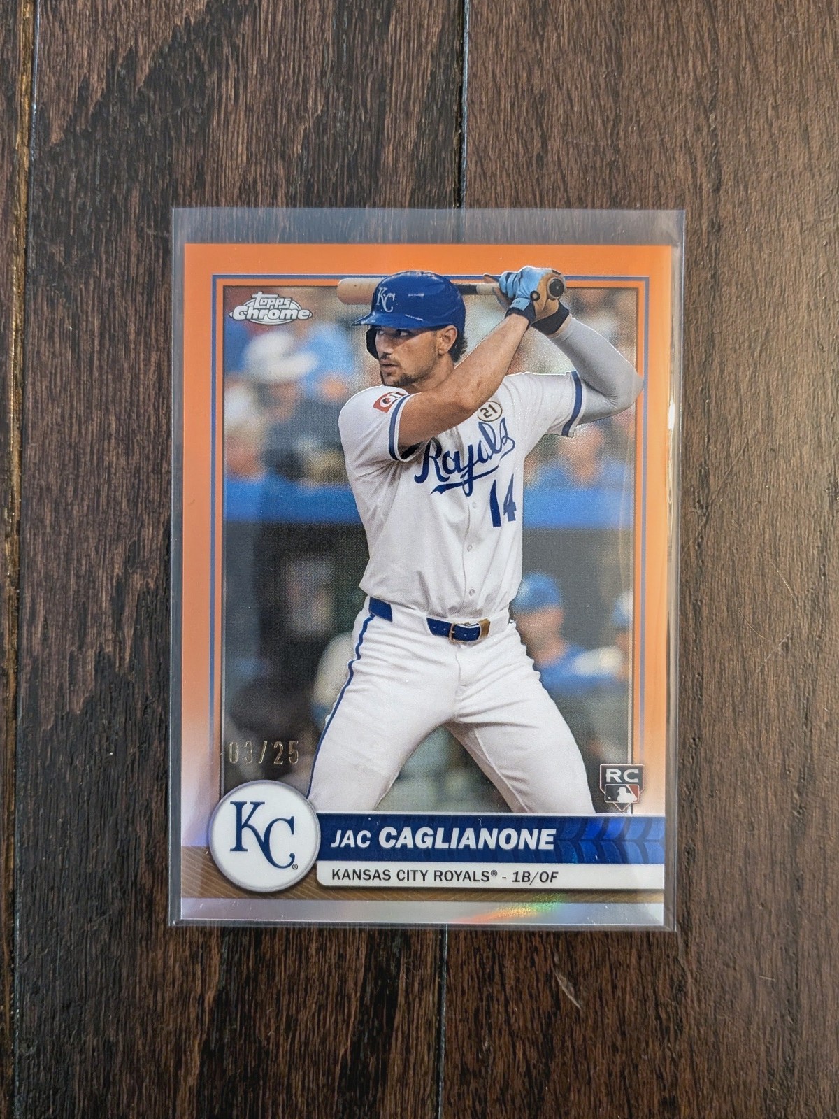 2026 TOPPS CHROME JAC CAGLIANONE ORANGE REFRACTOR /25 RC #80 ROYALS SSP