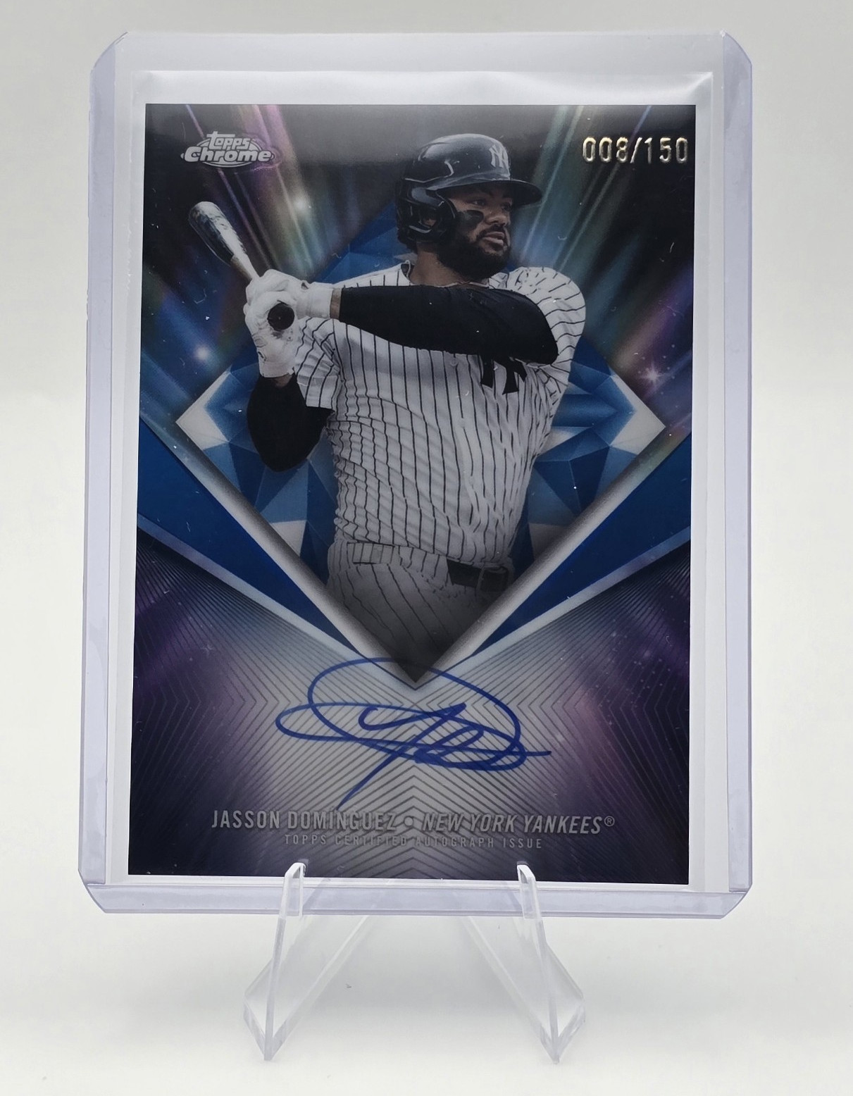 Topps Chrome 2026 Jasson Domínguez Yankees 75th Diamond Auto 008/150 75D-DO