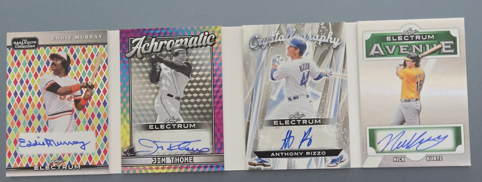 2026 LEAF ELECTRUM BASEBALL MURRAY THOME RIZZO KURTZ QUAD BOOKLET AUTO 1/1