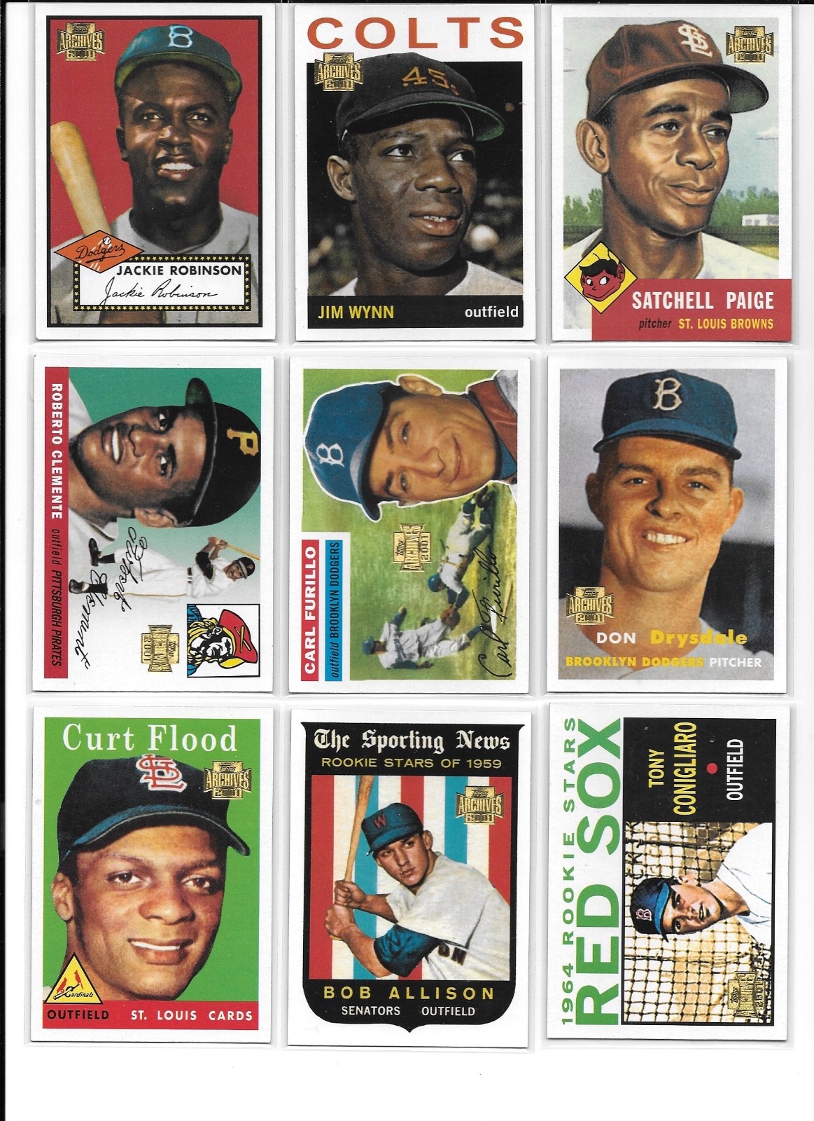 2001 Topps Archives Baseball Trading Cards / Choose #s 226 – 450 / mb51