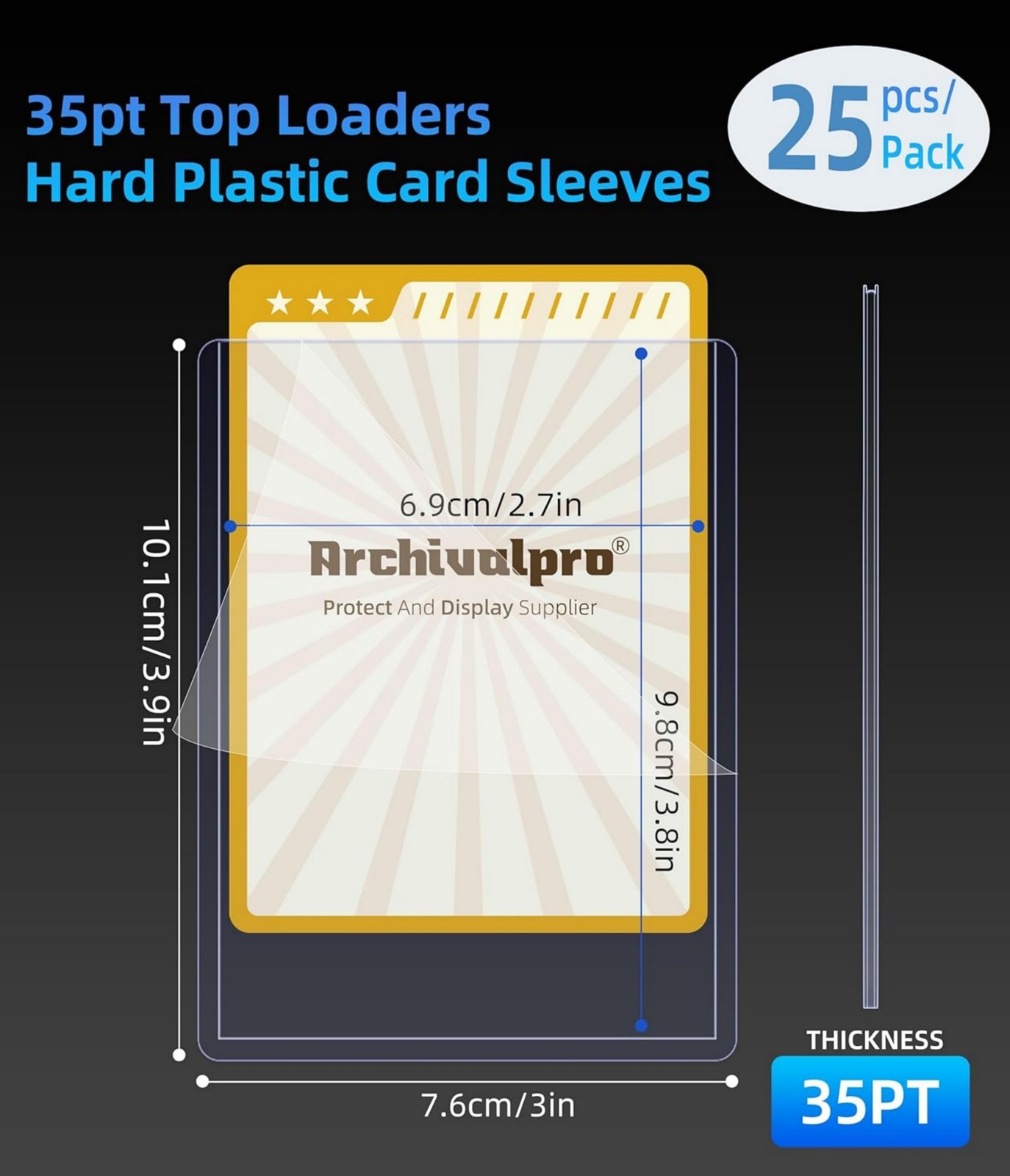 25/50/100/200 pcs 3″x4″ Clear Regular Toploaders Cards Holder Protector Storage