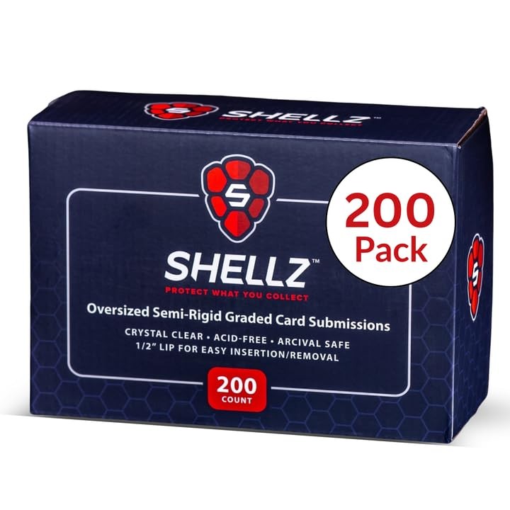 Shellz Oversized Semi Rigid Card Holders 200ct (4 Packs of 50) | 3 5/16″ x 4 …